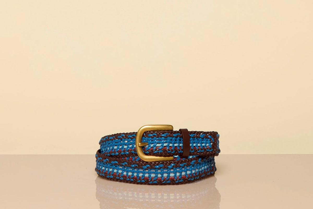 Sam Braided Belt in Air Multi Leather