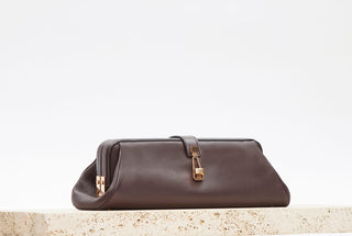 Paola Clutch in Bordeaux Nappa Leather
