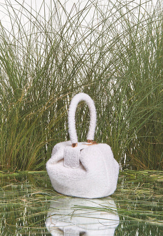 Ivory Cashmere Boucle Nina Bag - Natural Landscape Setting | Gabriela Hearst