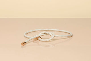 Ivory Braided Leather Rope Belt - Flat Lay Studio Shot | Gabriela Hearst