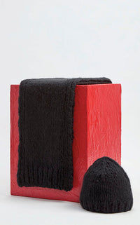 Pacino Knit Hat in Black Welfat Cashmere