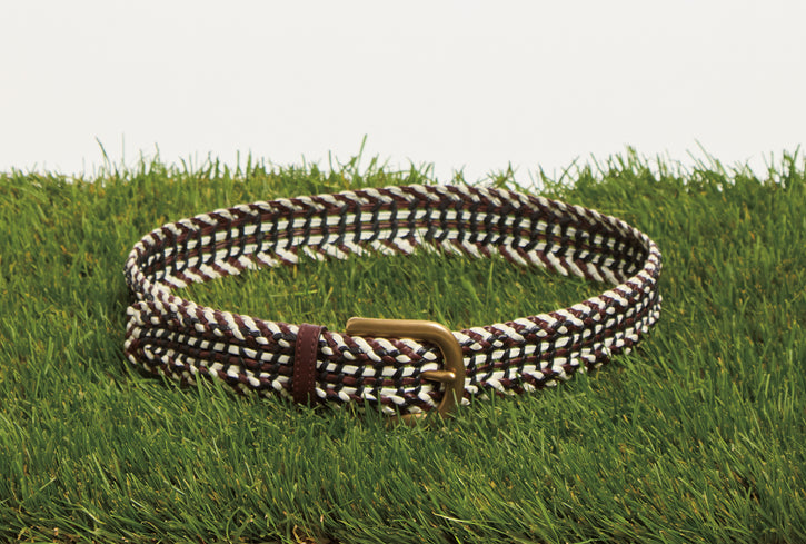 Sam Braided Belt in Chocolate Multi Leather