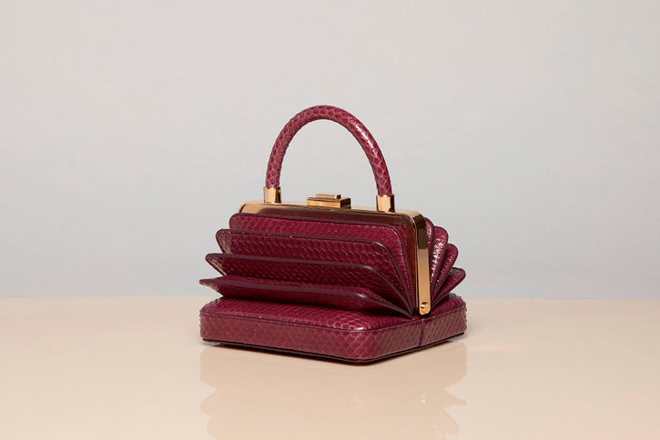 Diana Bag in Bordeaux Snakeskin