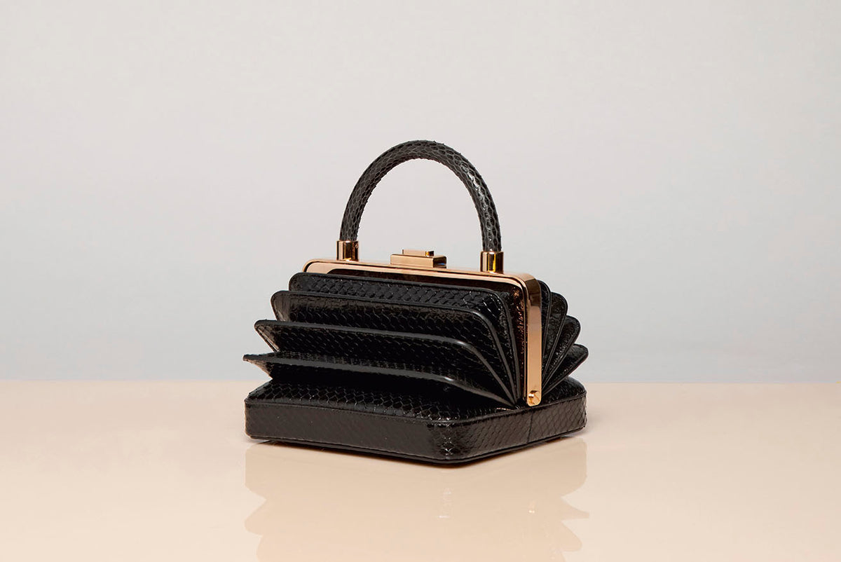 Diana Bag in Black Snakeskin