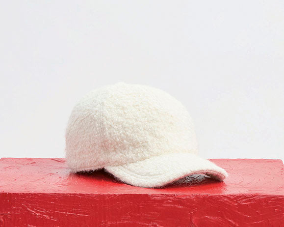 Zed Baseball Hat in Ivory Cashmere Boucle