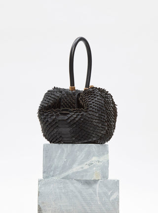 Black Snake Scale Nina Bag - Styled on Marble Blocks | Gabriela Hearst