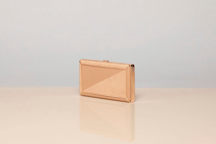 Callas Clutch in Nude Snakeskin & Nappa Leather