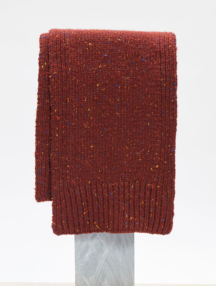 Fokestone Scarf in Burnt Sienna Multi Speckle Aran Cashmere