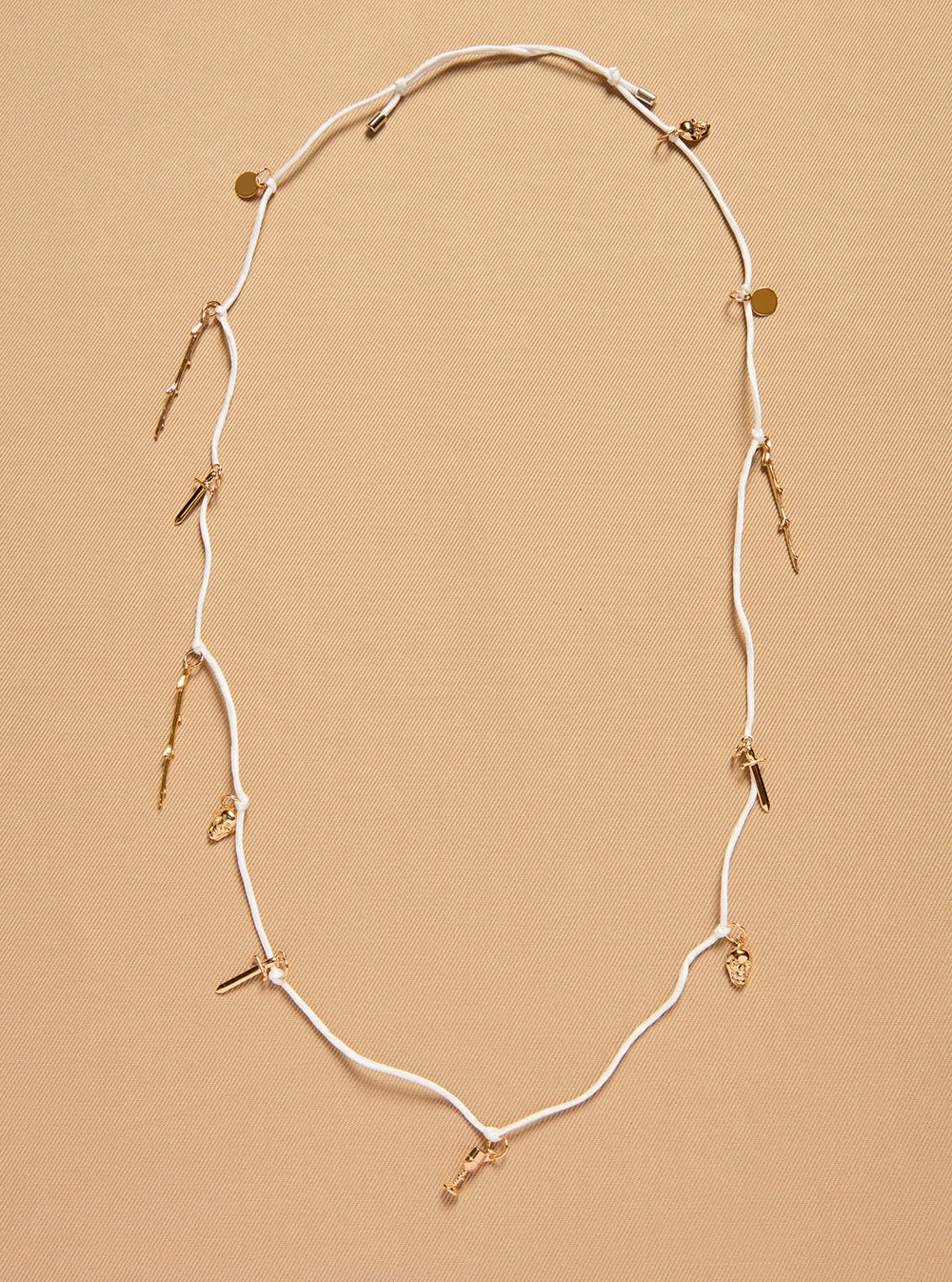 Charm Necklace in White Silk