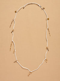 Charm Necklace in White Silk