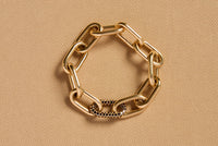Pave Link Bracelet in 18K Yellow Gold & Black Diamonds (Classic Links)