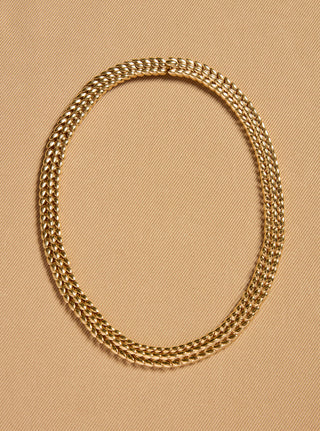18K Yellow Gold Braided Necklace - Flat Lay | Gabriela Hearst