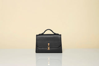 Black Nappa Leather Small Leonora Flap Bag - Studio Shot | Gabriela Hearst