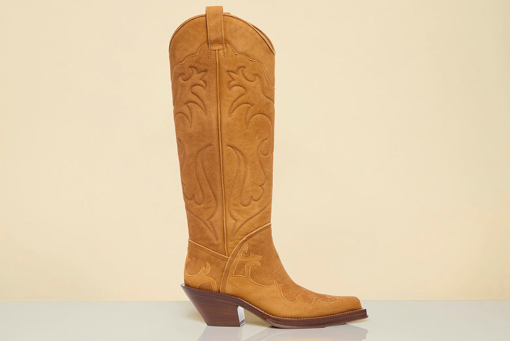 Capitana Cowboy Boot in Cashew Suede