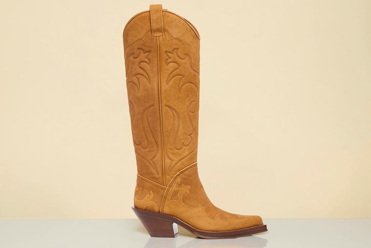 Capitana Cowboy Boot in Cashew Suede
