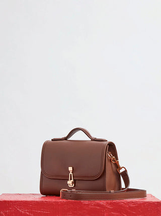 Chocolate Calf Leather Leonora Bag - Styled Lifestyle | Gabriela Hearst