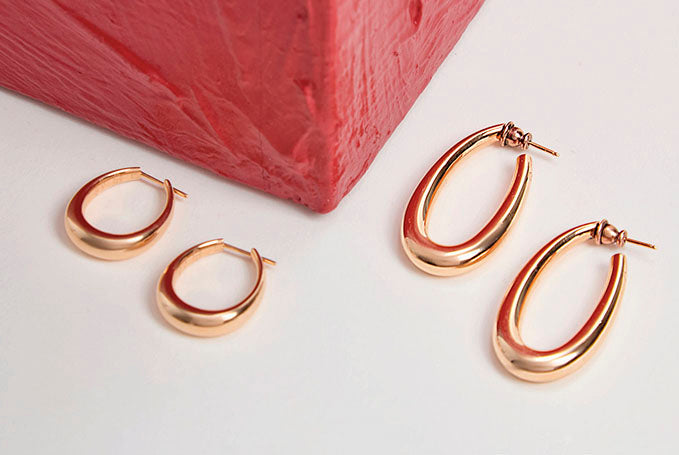 Large Drop Earrings in 18K Yellow Gold