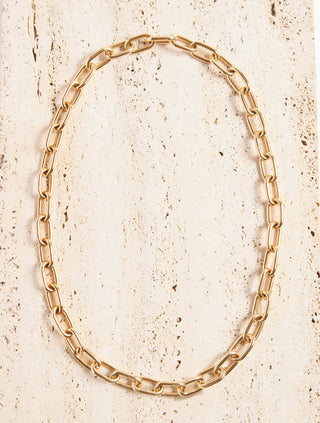 18K Yellow Gold Medium Link Necklace - Styled on Stone | Gabriela Hearst