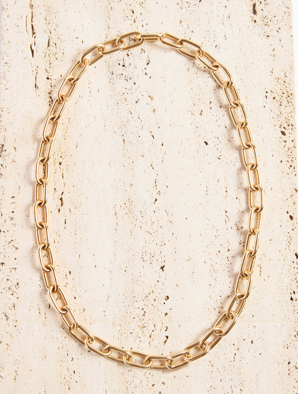 18Kイエローゴールドのミディアムリンクネックレス（クラシックリンク）