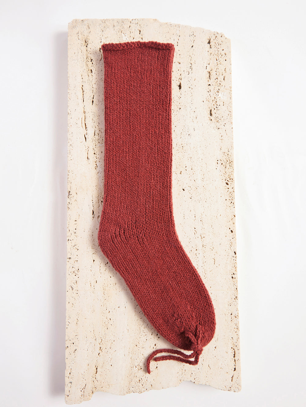 Nikola Knit Socks in Burnt Sienna Cashmere