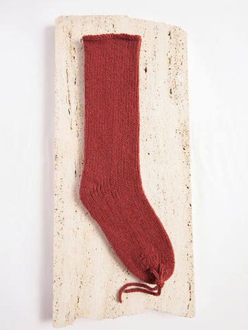 Burnt Sienna Cashmere Nikola Knit Sock - Single Flat Lay | Gabriela Hearst
