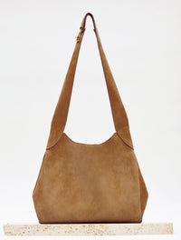 Small Hobo Bag in Dark Sand Suede
