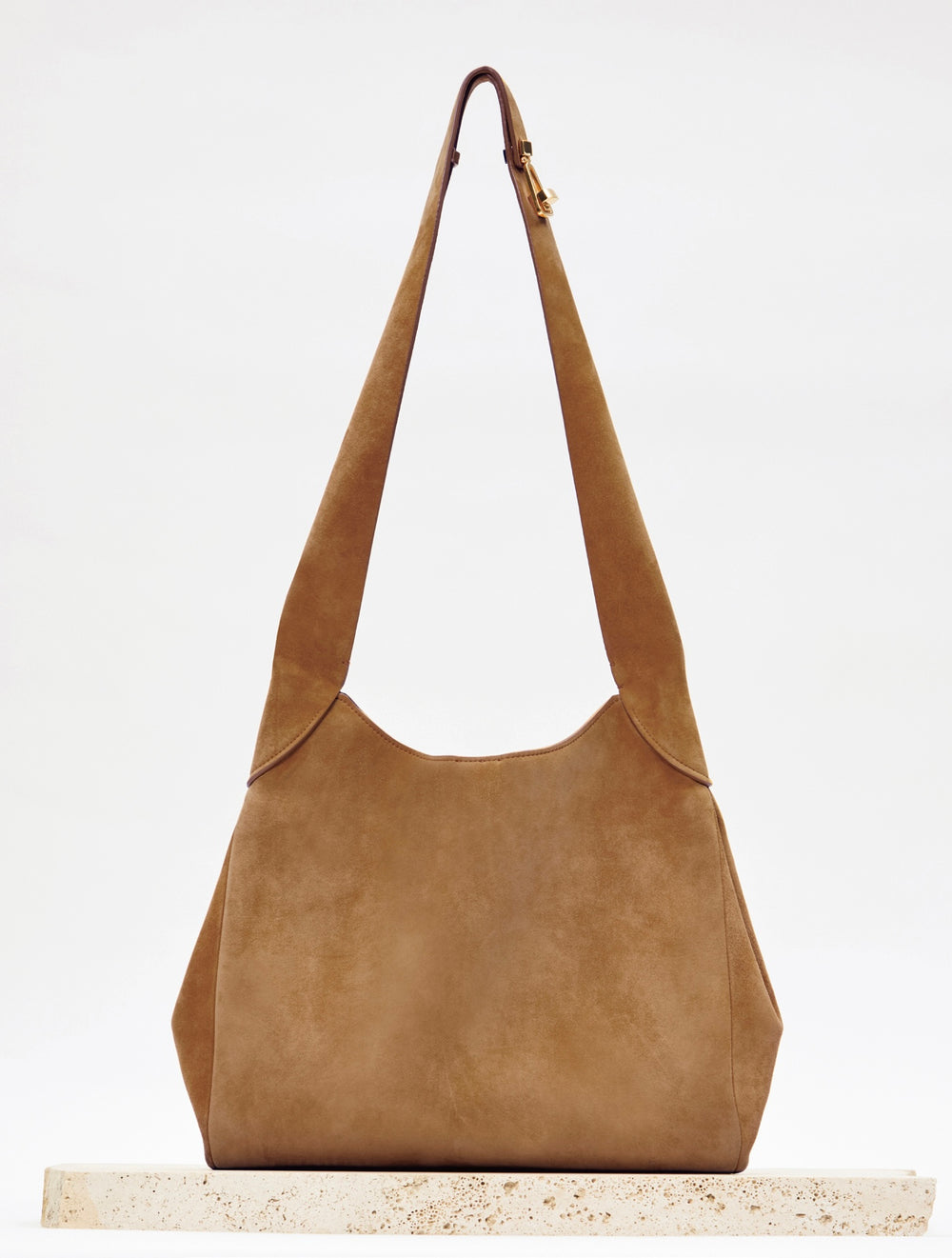 Small Hobo Bag in Dark Sand Suede