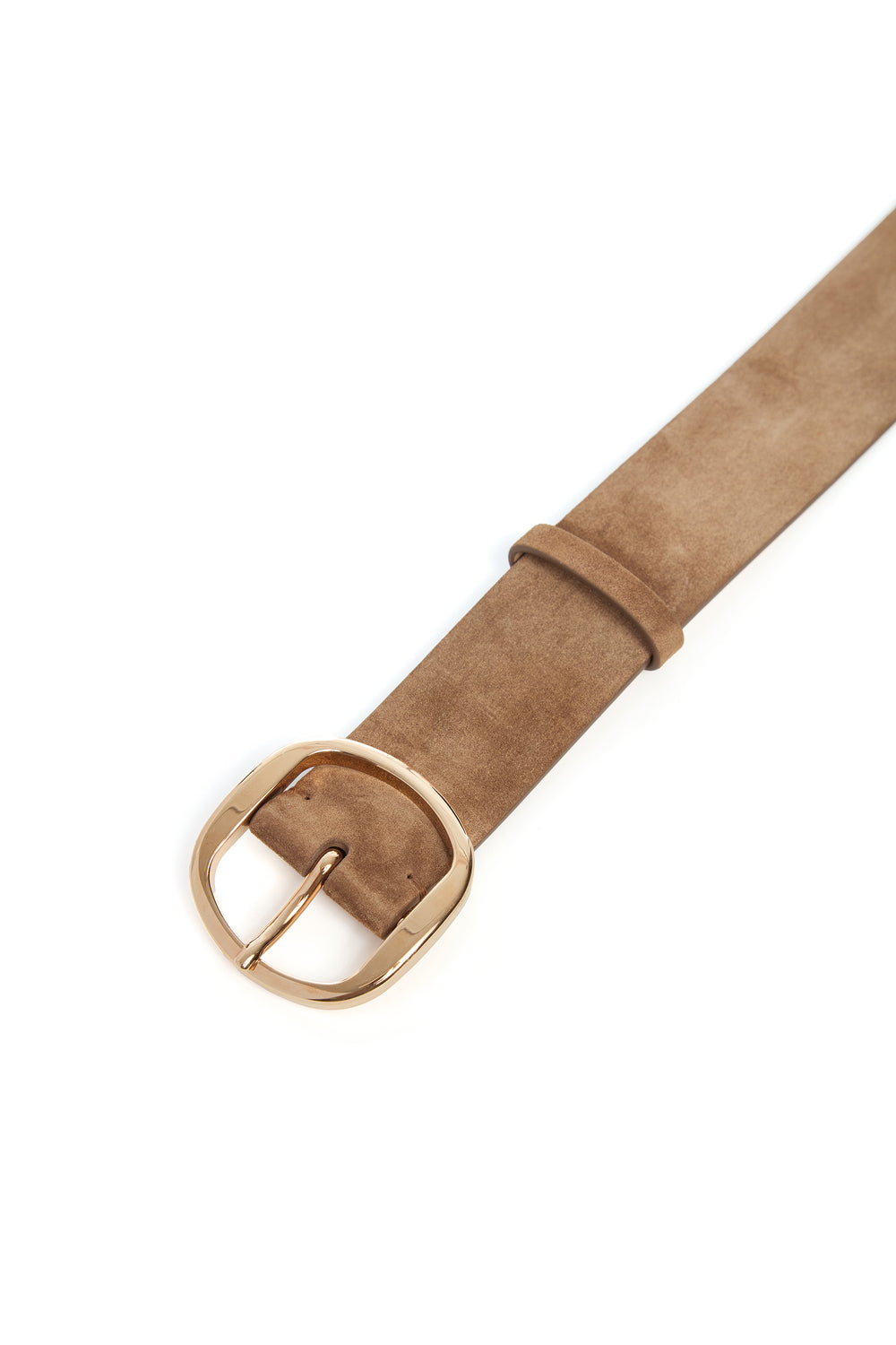 Elster Buckle Belt in Dark Sand Suede
