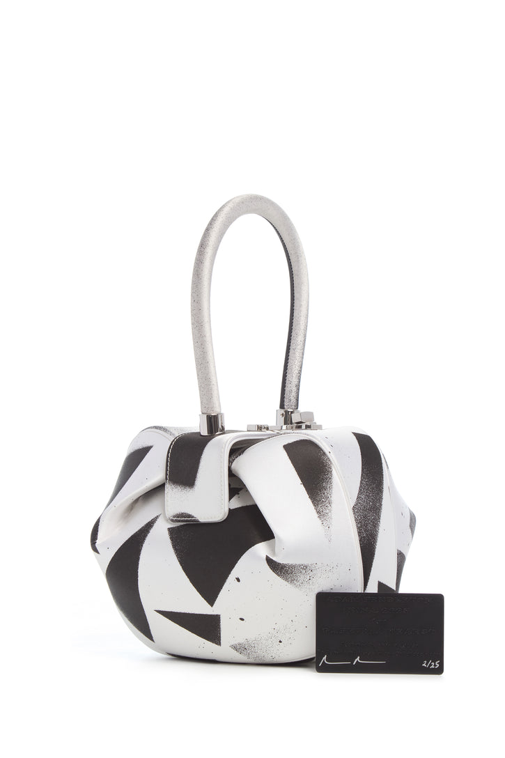 Adam Pendleton x Gabriela Hearst Nina Bag in Black & White Satin № 2