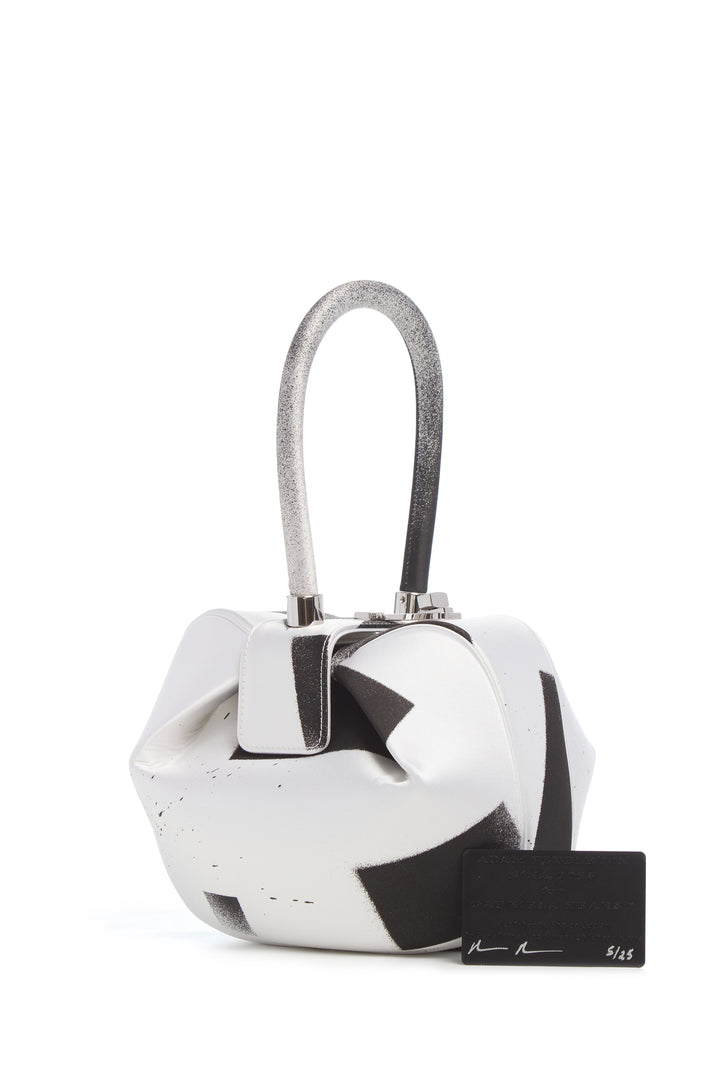 Adam Pendleton x Gabriela Hearst Nina Bag in Black & White Satin № 5