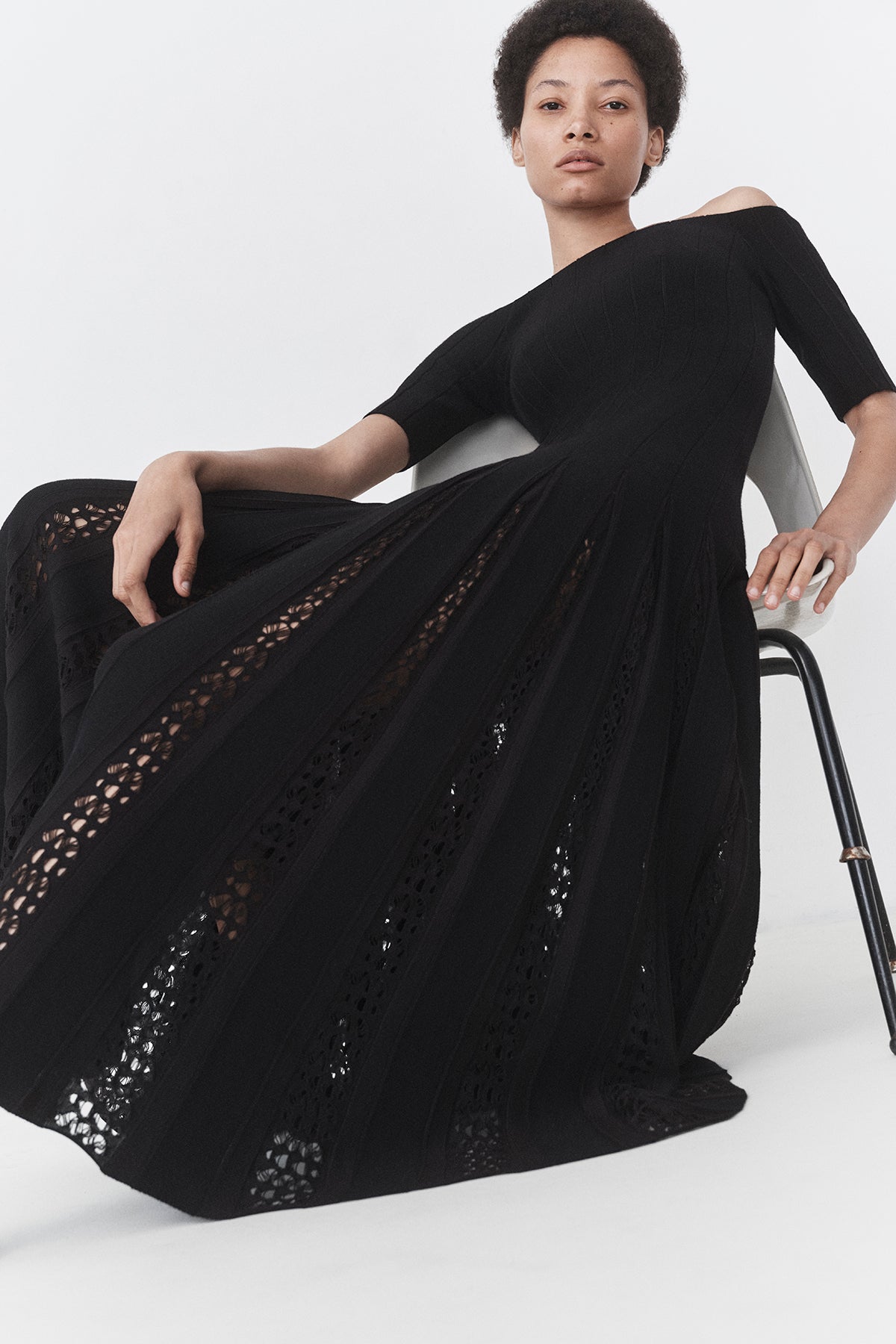 Kurt Knit Pleated Maxi Dress in Black Merino Wool – Gabriela Hearst
