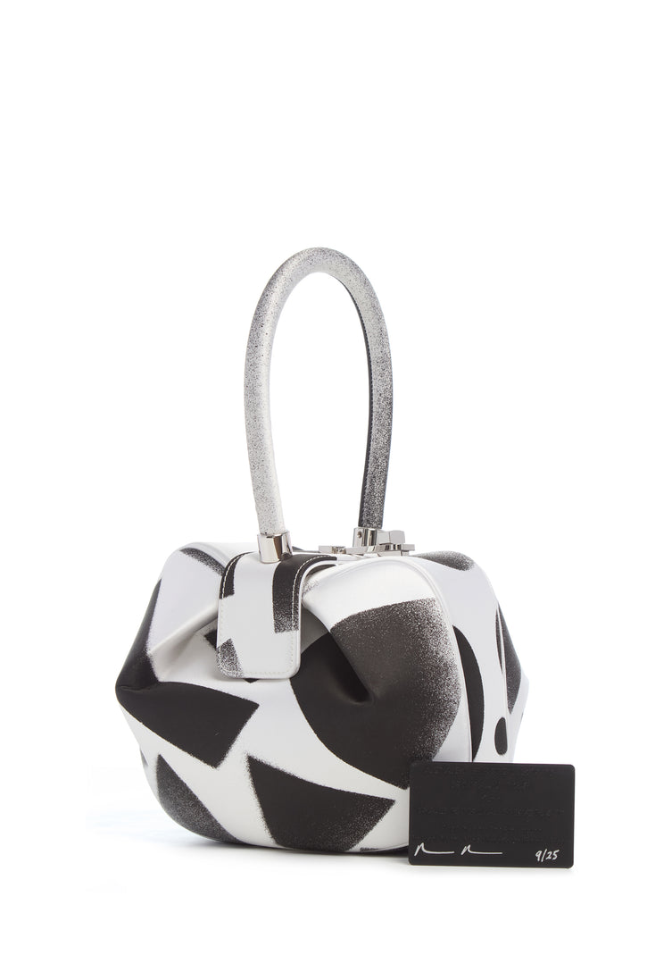 Adam Pendleton x Gabriela Hearst Nina Bag in Black & White Satin № 9
