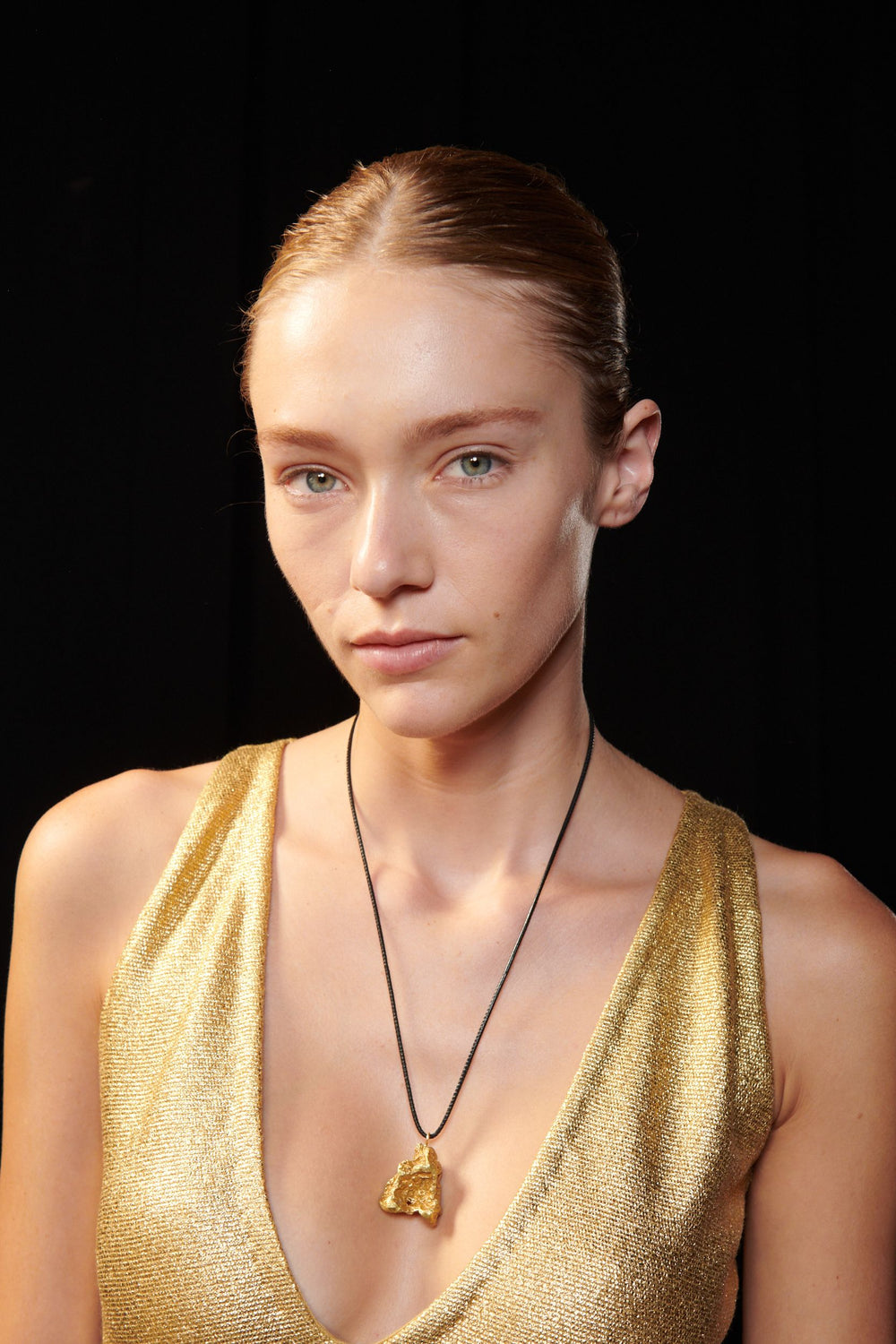 Raw Gold Nugget Necklace in Yellow Gold