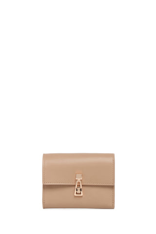 Nude Leather Compact Flat Wallet - Front View | Gabriela Hearst