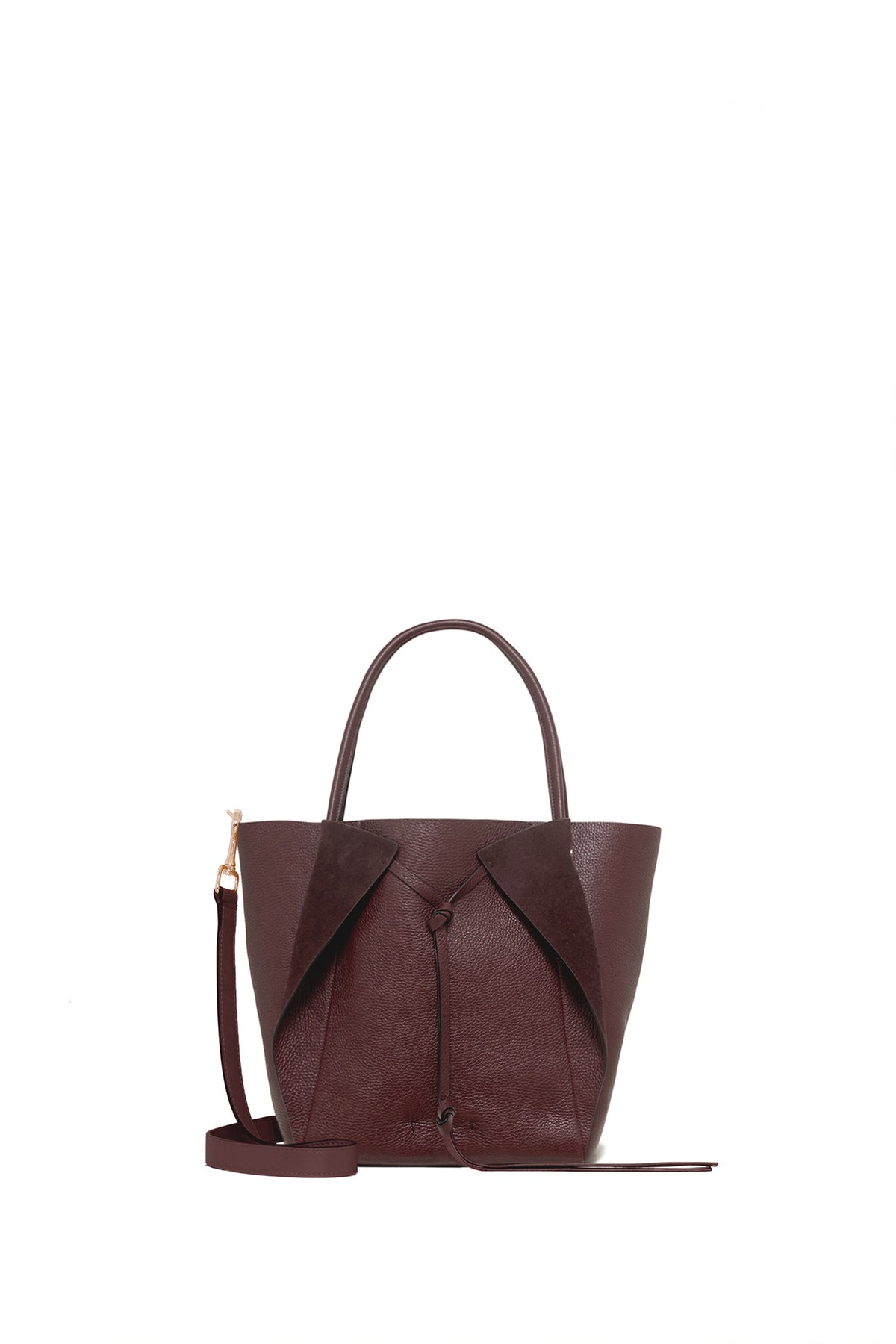 Small Marija Tote Bag in Bordeaux Textured Leather