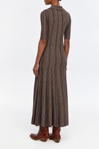 Shropshire Knit Dress in Camel Cashmere Silk with Collar