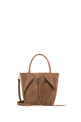 Small Marija Tote Bag in Dark Sand Suede