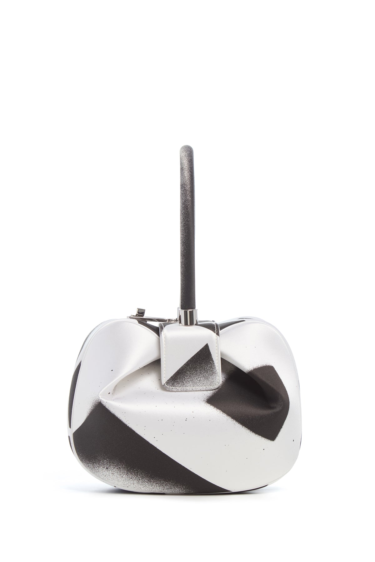 Black White Satin Nina Bag Abstract Art Design - Reverse Angle | Gabriela Hearst