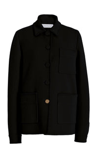 Ulu Chore Jacket in Black Double-Face Recycled Cashmere