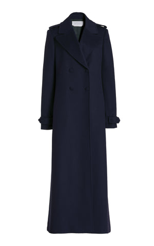 Houstt Trench Coat in Dark Navy Cashmere Gabriela Hearst