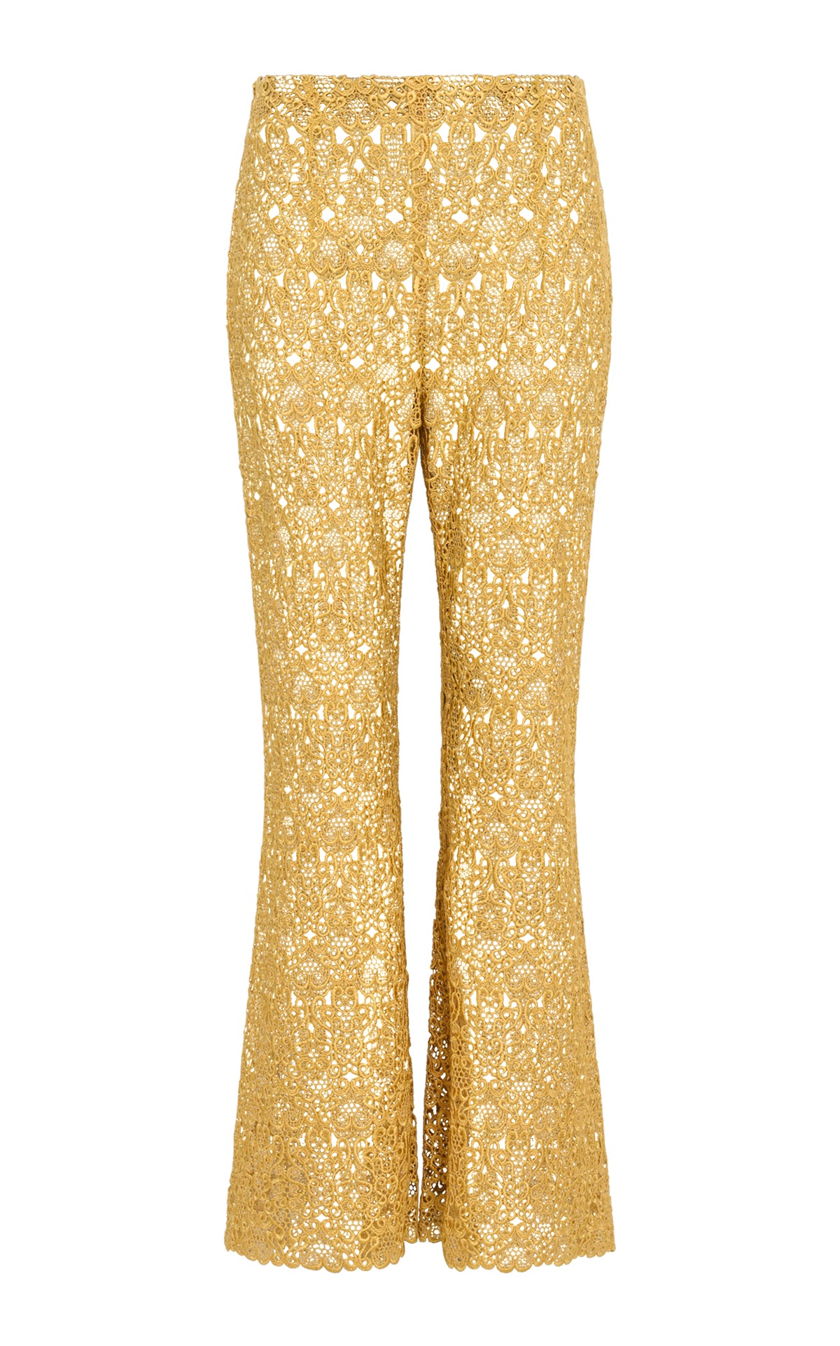 Phoenix Flare Cropped Pant in Gold Silk Macrame Lace – Gabriela Hearst