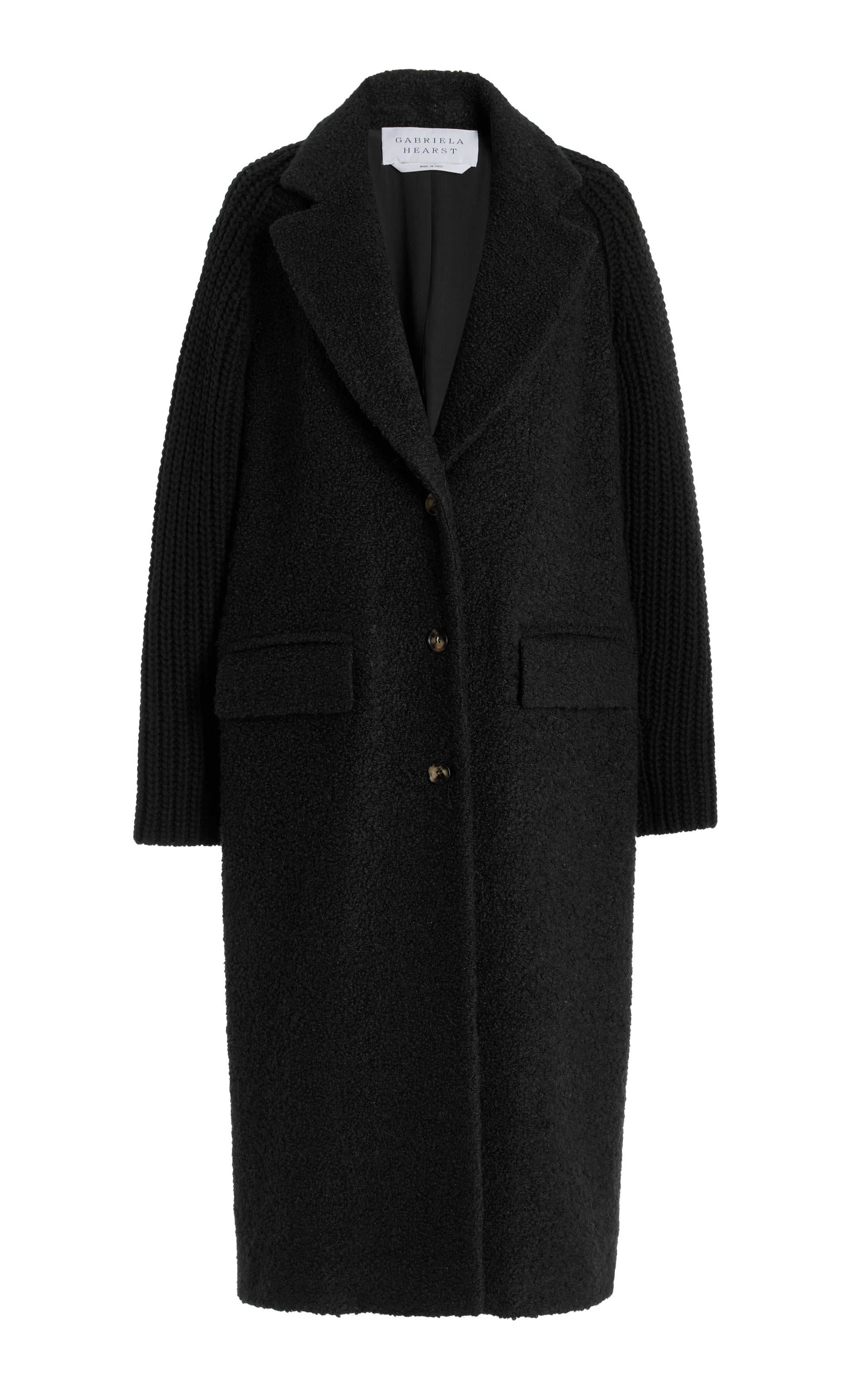 deres Gabriella long oval coat black