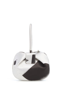 Black White Satin Nina Bag Hand-Painted Design - Side Profile | Gabriela Hearst