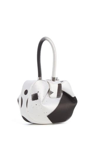 Black White Satin Nina Bag Artist Collaboration - Three Quarter Angle | Gabriela Hearst