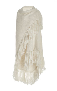 Lauren Knit Wrap in Ivory Welfat Cashmere