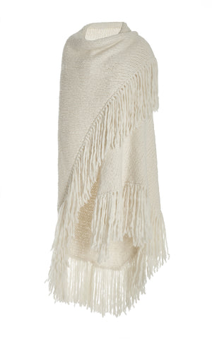 Lauren Knit Wrap in Ivory Welfat Cashmere