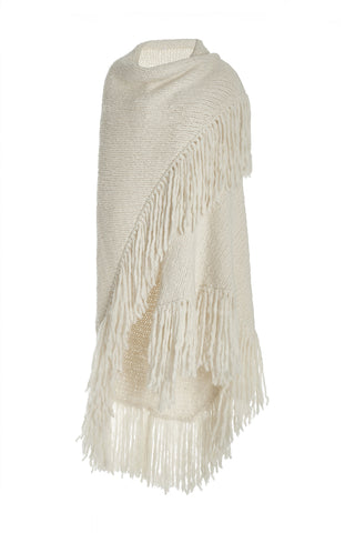 Lauren Knit Wrap in Ivory Welfat Cashmere