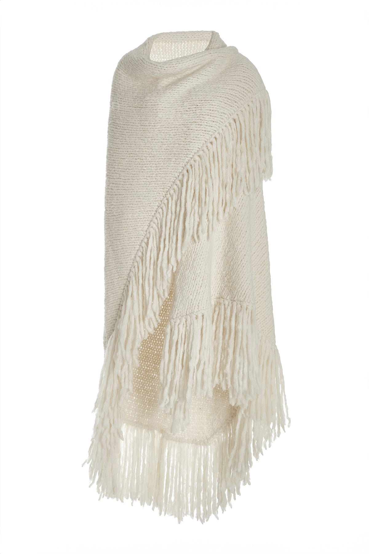 Lauren Knit Wrap in Ivory Welfat Cashmere