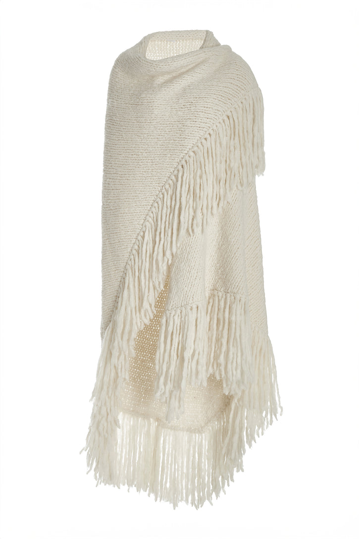 Lauren Knit Wrap in Ivory Welfat Cashmere