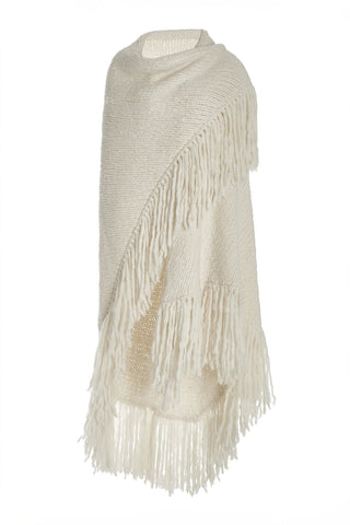 Lauren Knit Wrap in Ivory Welfat Cashmere